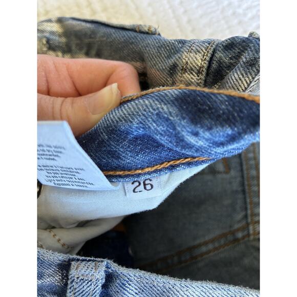 EB Denim Silver Coated Jeans Women 26 $320 MSRP Straight High Rise Festival Rave - Picture 13 of 16